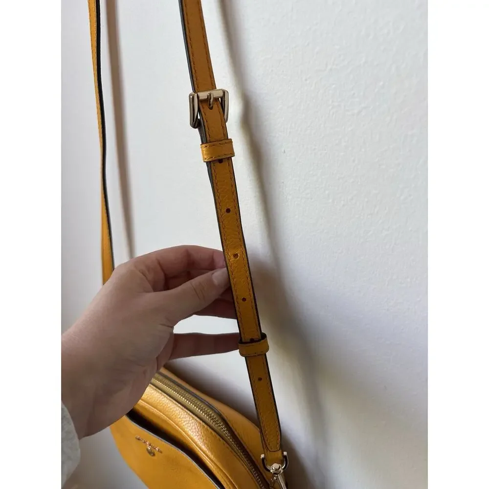 Michael Kors Jet Set Charm East West Camera Crossbody Yellow Leather Purse